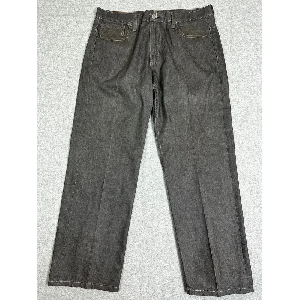 Levis 569 Loose Straight Jean 34x30 (28 ins) Gray Black Denim Wide Leg Skater